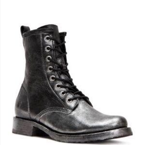 Frye Women's Veronica Metallic Leather Combat Boot NEW| 7 | Streetwear